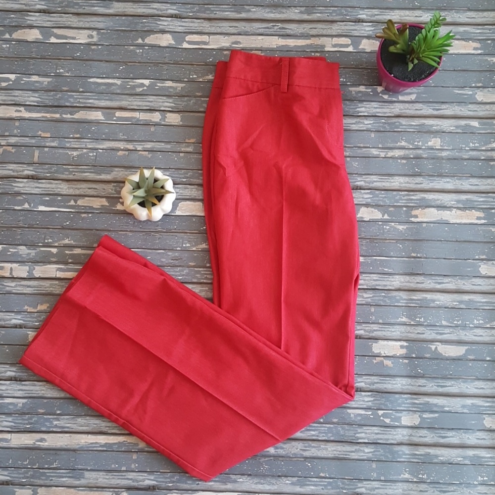 Cato Red Wide Leg Dress Pants Size 4